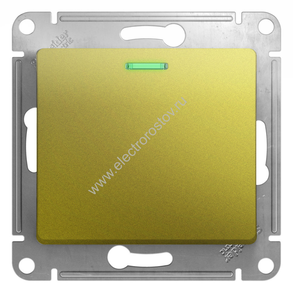 Glossa Фисташковый Выключатель 1-клавишный с подсветкой Schneider Electric