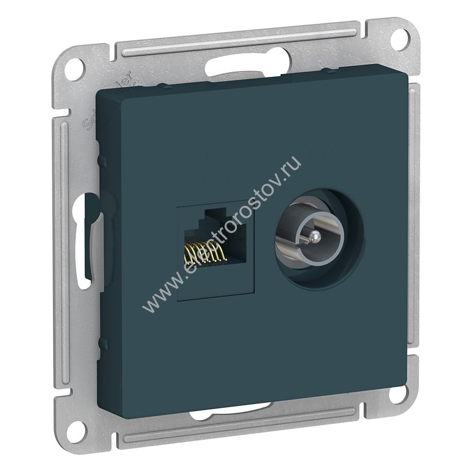 AtlasDesign Изумруд Розетка двойная комп+ТВ, RJ45+TV, кат. 5e Schneider Electric