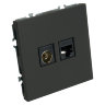 STEKKER Эмили Черный уголь, soft touch Розетка TV + компьютерная RJ-45