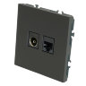 STEKKER Эмили Черный уголь, soft touch Розетка TV + компьютерная RJ-45
