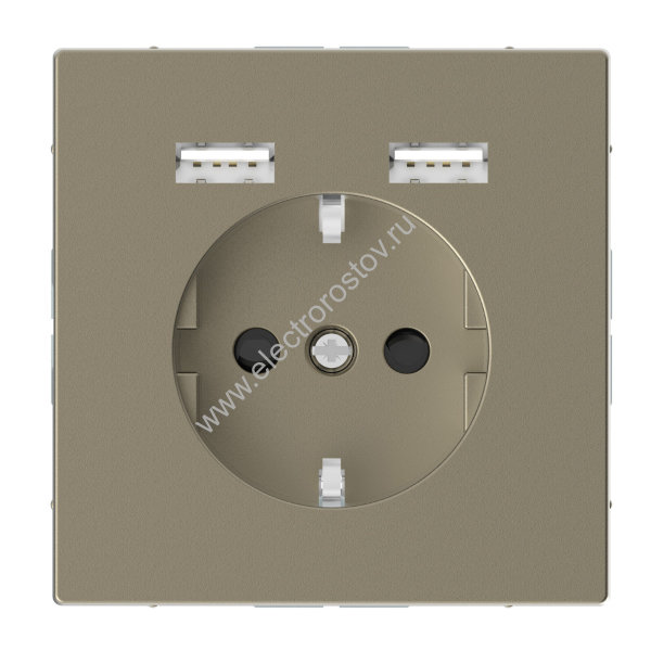 Schneider Electric Merten D-Life Сахара Розетка Schuko с 2 USB c зарядным устройством 2,4 A