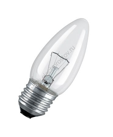 Лампа накаливания СВЕЧА прозрач. 40Вт Е27 220В B35 OSRAM