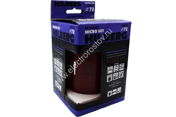 Коронка SDS+ алмазная D=72, с микроударом, армированный бетон/кирпич, HILBERG