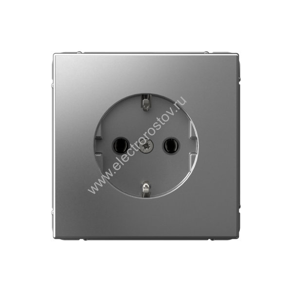 Systeme Electric ArtGallery Сталь Розетка с заземлением, 16А, механизм