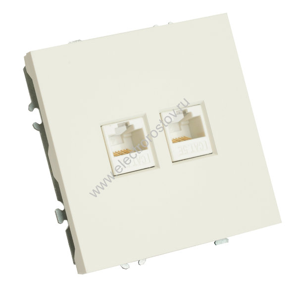 STEKKER Эмили Белый фарфор, soft touch Розетка компьютерная 2-местная RJ-45
