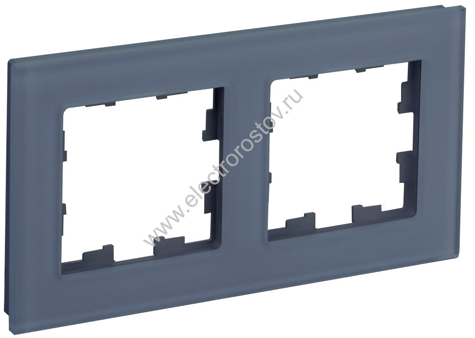 IEK BRITE DECOR Маренго матовый стекло Рамка 2-мест. РУ-2-2-Бр