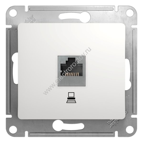 Glossa Белый Розетка компьютерная 1-ая RJ45, кат. 5е Schneider Electric