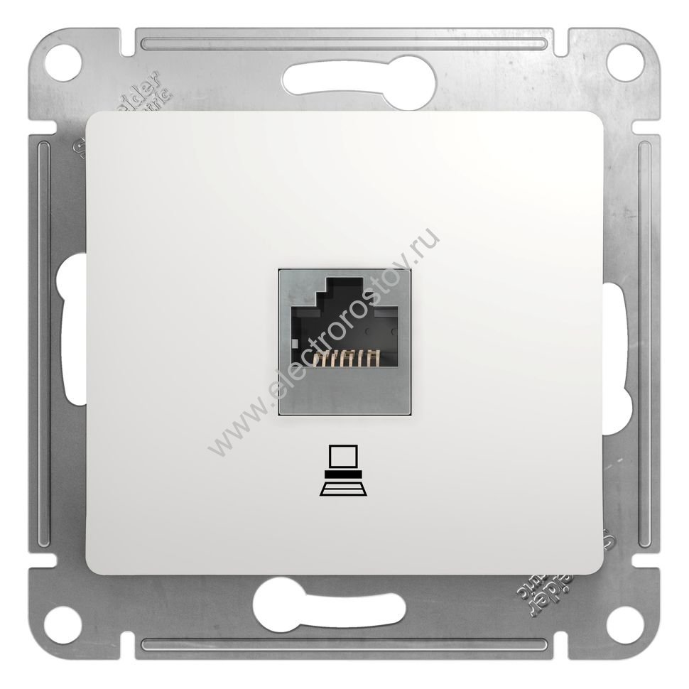 Glossa Белый Розетка компьютерная 1-ая RJ45, кат. 5е Schneider Electric
