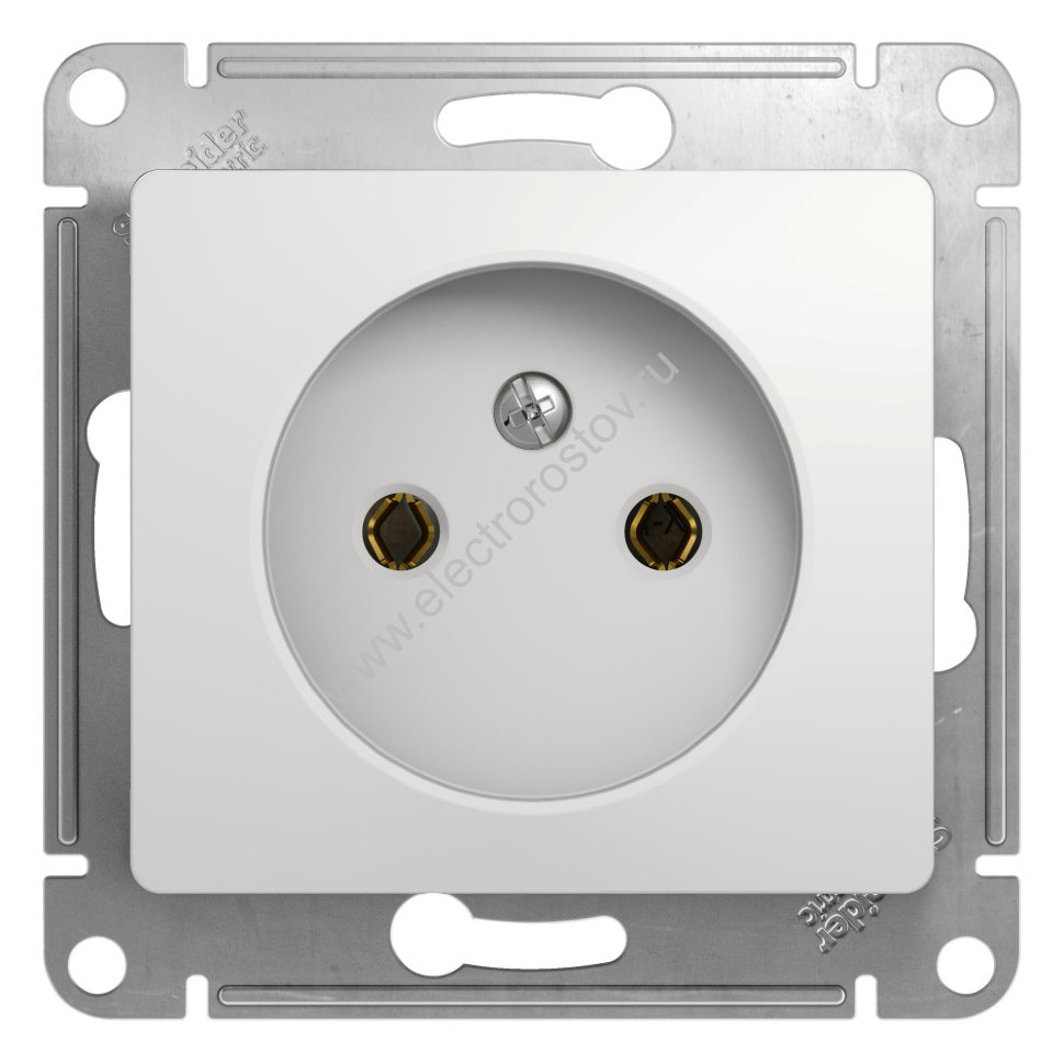Glossa Белый Розетка 1-ая без заземления Schneider Electric