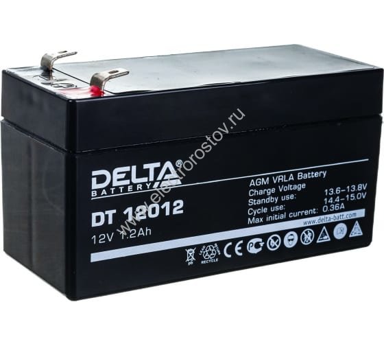 Аккумулятор 12В 1.2 А/ч Delta