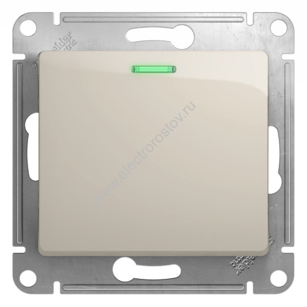 Glossa Молочный Переключатель 1-клавишный с подсветкой Schneider Electric