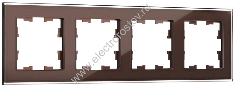 IEK BRITE DECOR Темн.бронза глянц стекло Рамка 4-м РУ-4-2-БрТБ