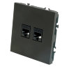 STEKKER Эмили Черный уголь, soft touch Розетка компьютерная 2-местная RJ-45
