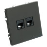 STEKKER Эмили Черный уголь, soft touch Розетка компьютерная 2-местная RJ-45