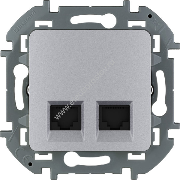 INSPIRIA Алюминий Розетка 2-ая RJ 45 - категория 6 - UTP Legrand