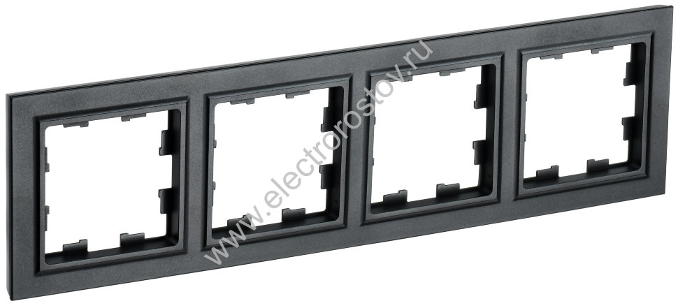 IEK BRITE BASE Черный Рамка 4-м РУ-4-БрЧ
