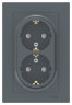 AtlasDesign Грифель Розетка 2-ая с/з со шторками Schneider Electric