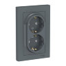 AtlasDesign Грифель Розетка 2-ая с/з со шторками Schneider Electric