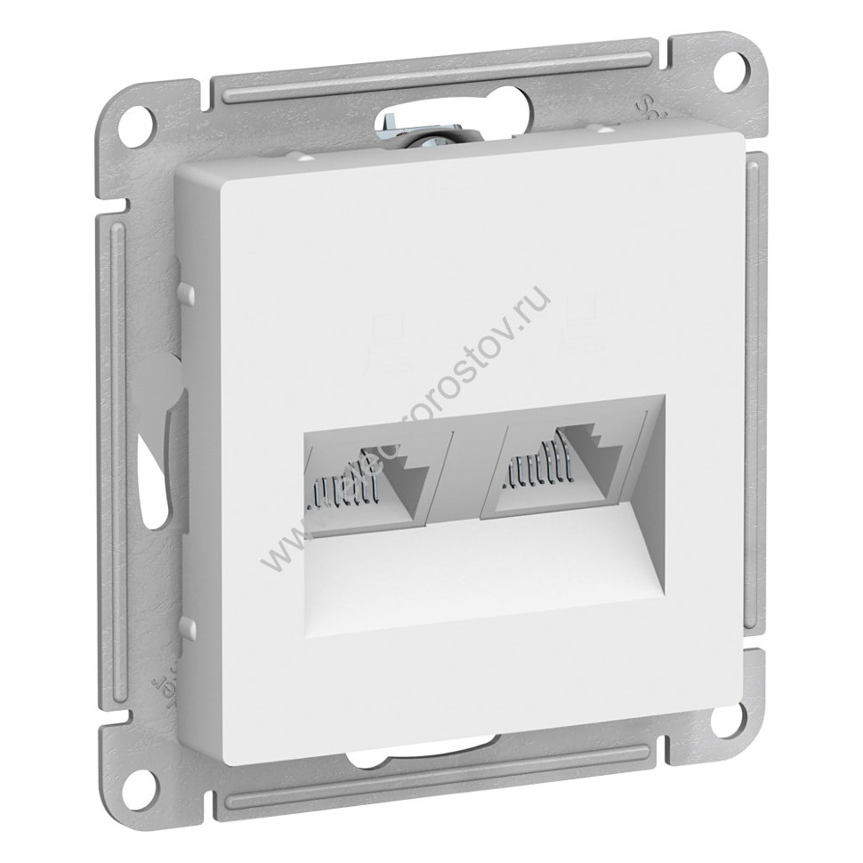 AtlasDesign Бел Розетка компьютерная 2-ая RJ45+RJ45, кат. 5е Schneider Electric