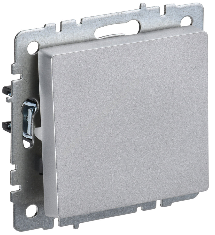 IEK BRITE BASE Алюминий Выключ. 1-кл прох 10А ВС10-1-6-БрА