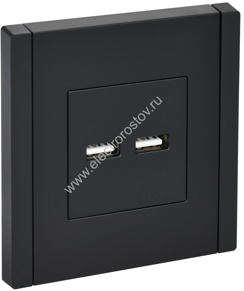 IEK FORTE&PIANO Черный Розетка USB A+A 3,1А FP149