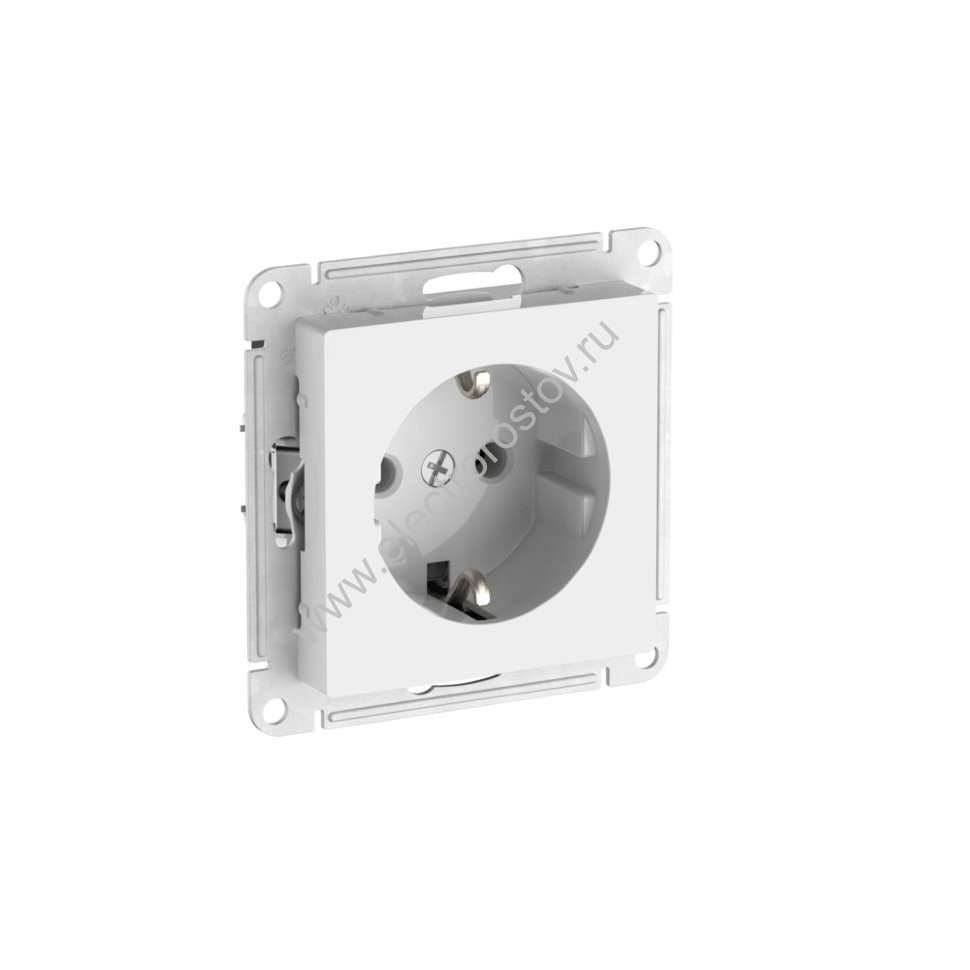 AtlasDesign Бел Розетка 1-ая с/з с быстрозажим. клеммами Schneider Electric