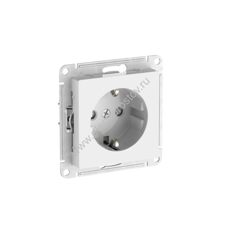 AtlasDesign Бел Розетка 1-ая с/з со шторками с быстрозажим. клеммами Schneider Electric