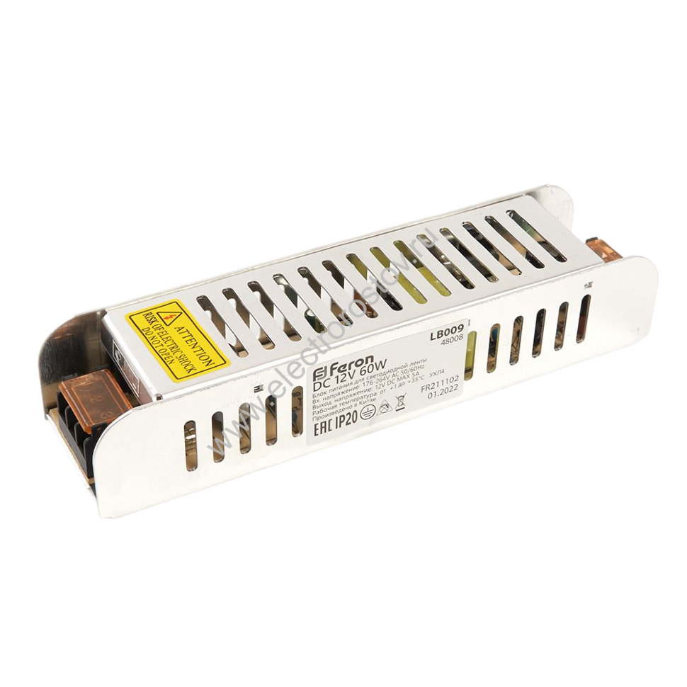 Блок питания метал 12V IP20 60W Feron