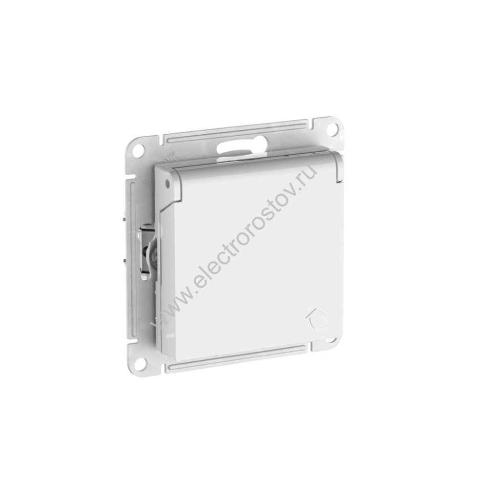 AtlasDesign Бел Розетка 1-ая с/з со шторк. с крышкой с быстрозажим. клеммами Schneider Electric