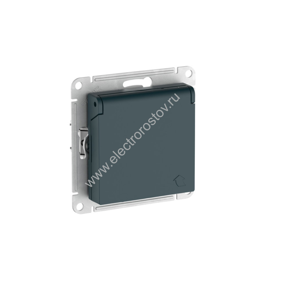AtlasDesign Изумруд Розетка 1-ая с/з со шторк. с крышкой с быстрозажим. клеммами Schneider Electric