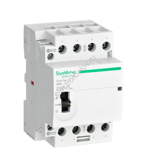 City9 Модульный контактор 4P 230V 4НО 40A ручное упр. AC Schneider Electric