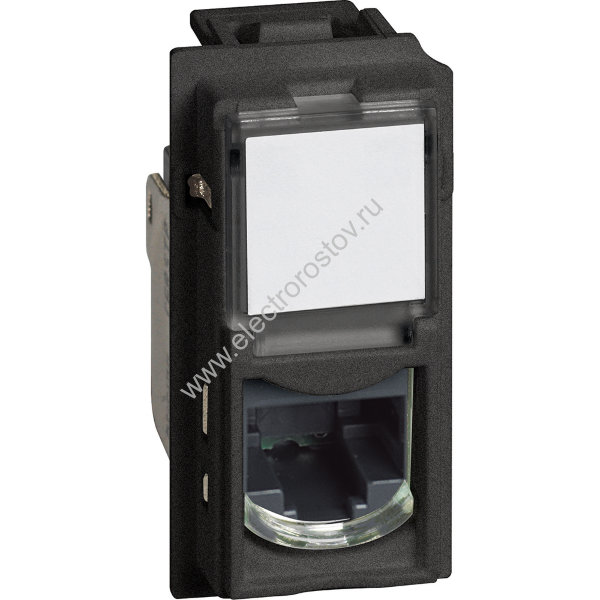 Living now Черный Розетка компьютерная RJ45 cat5e UTP 1 мод Bticino