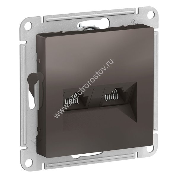 AtlasDesign Мокко Розетка компьютерная 2-ая RJ45+RJ45, кат. 5e Schneider Electric