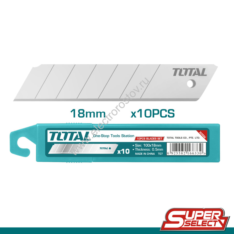 Лезвие 18 мм 10 шт TOTAL