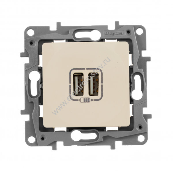 Etika Слоновая кость Розетка USB 2-ая 240В/5В 2400мА Legrand