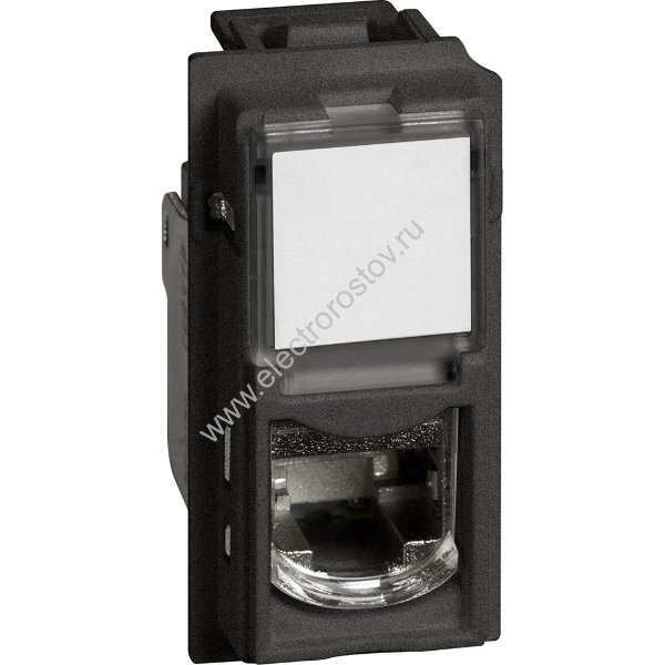 Living now Черный Розетка компьютерная RJ45 cat6 UTP 1 мод Bticino
