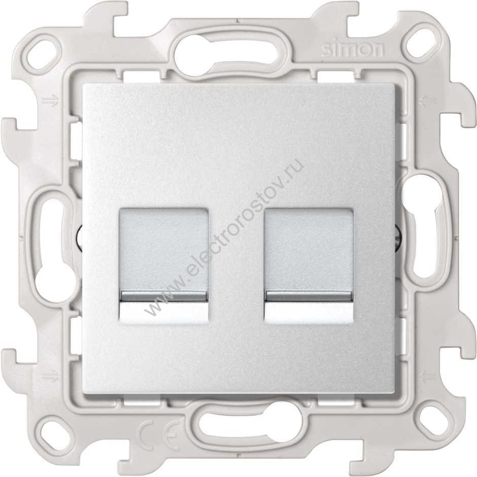 Simon 24 Алюминий Розетка комп(RJ45) 2-ая 5 кат UTP Simon