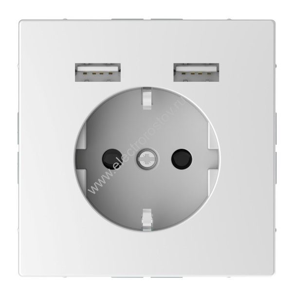 Schneider Electric Merten D-Life Белый Лотос Розетка Schuko с 2 USB c зарядным устройством 2,4 A