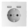 Schneider Electric Merten D-Life Белый Лотос Розетка Schuko с 2 USB c зарядным устройством 2,4 A