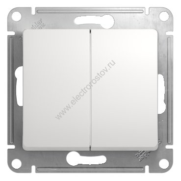 Glossa Белый Переключатель 2-клавишный Schneider Electric