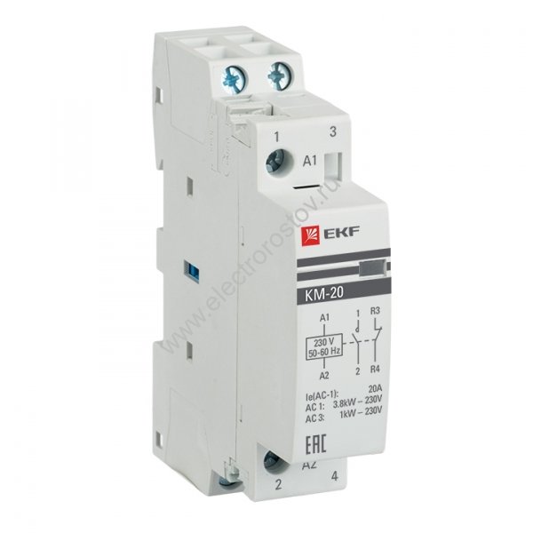 КМ Контактор модульный 220V 20А NО+NC EKF
