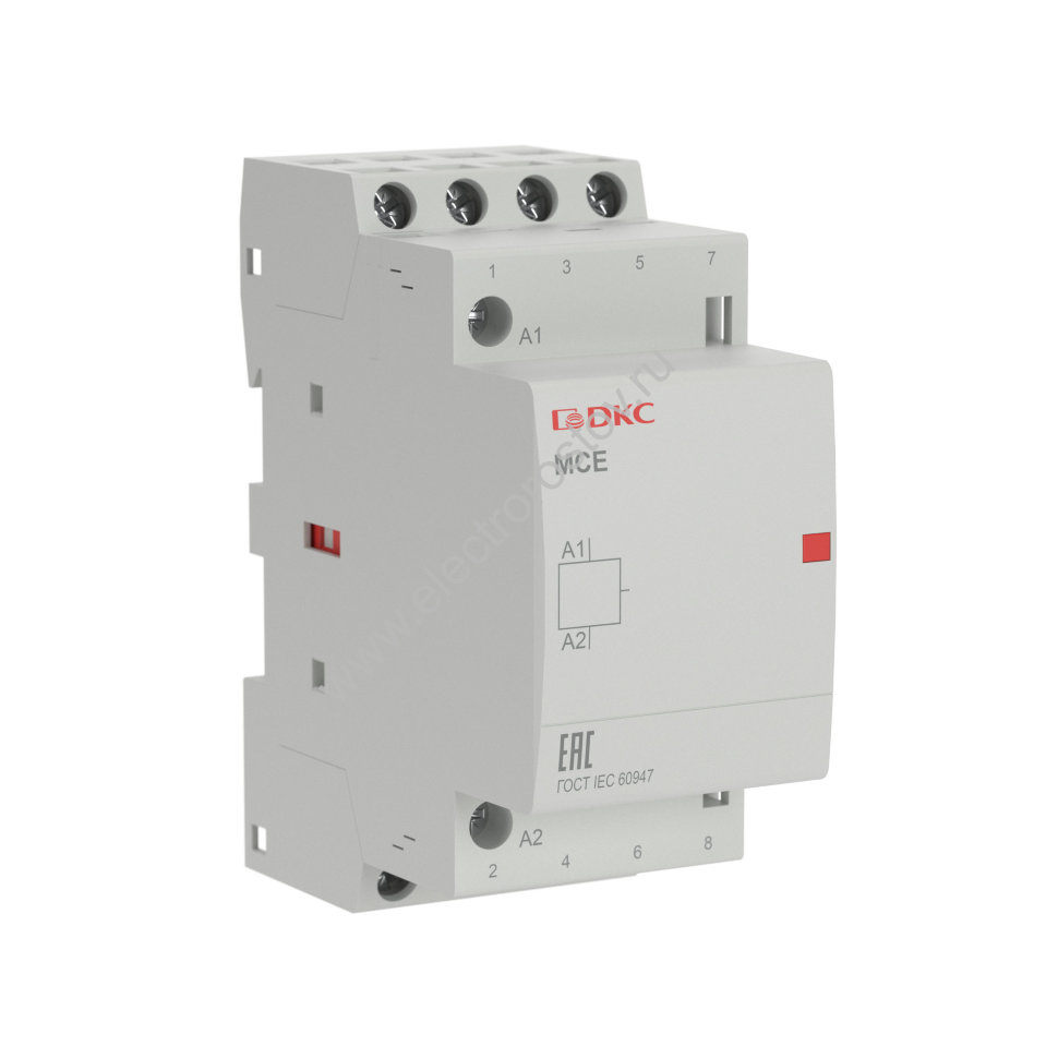 Модульный контактор типа MCE, 4P, 16A, 240В, 2НО+2НЗ YON max DKC