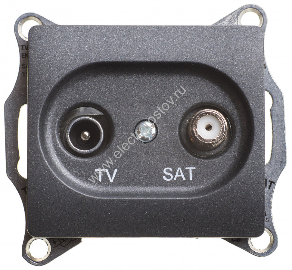 Glossa Антрацит Розетка TV-SAT оконечная 1DB Schneider Electric