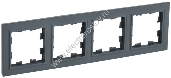 IEK BRITE BASE Графит Рамка 4-м РУ-4-БрГ