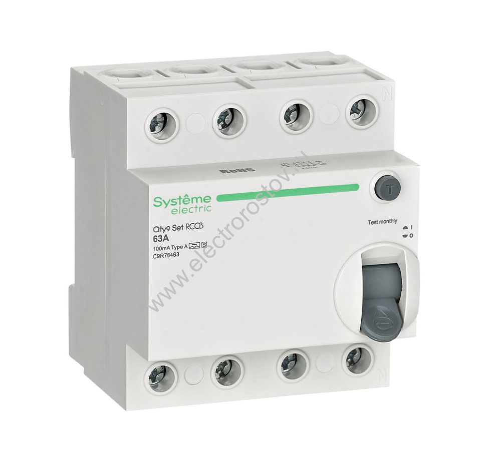 City9 Выключатель диф. тока (УЗО) 4п 63А 100 мА A-S Systeme Electric