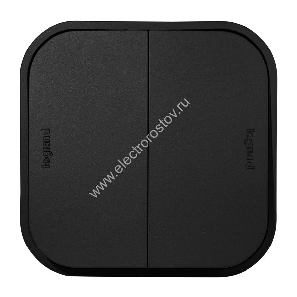 Quteo Чёрный матовый Переключатель 2-клавишный Legrand