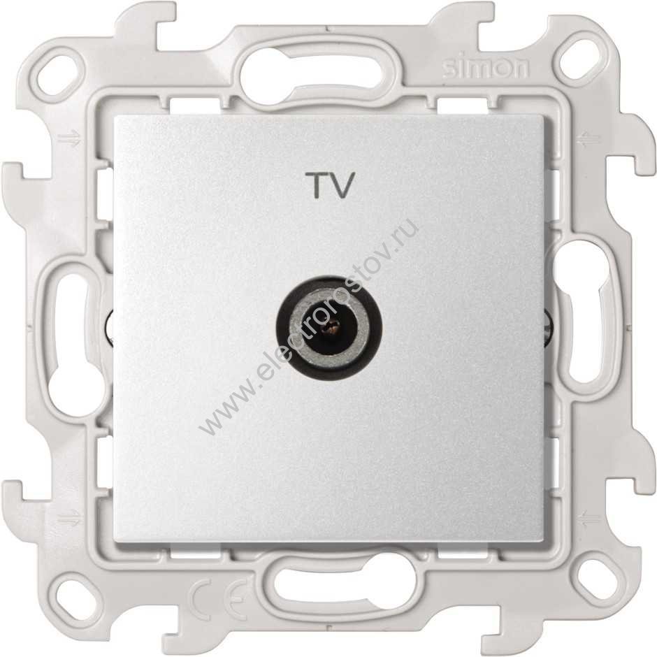 Simon 24 Алюминий Розетка TV оконечная Simon