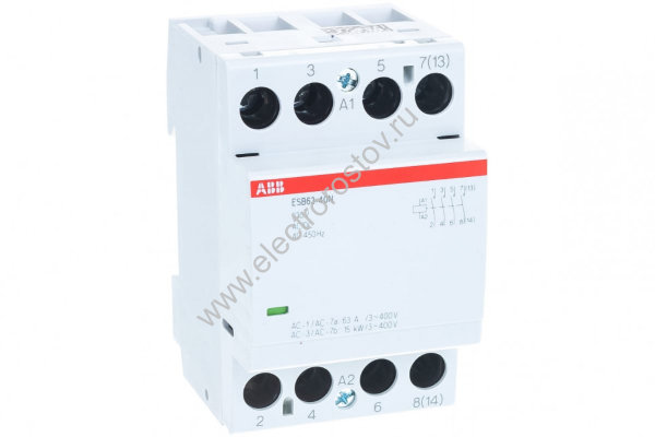 ESB63-40N-06 Контактор модульный 220V AC/DC 63А 4НО ABB