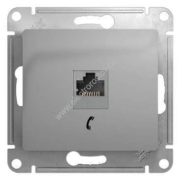 Glossa Алюминий Розетка телефонная RJ11 Schneider Electric