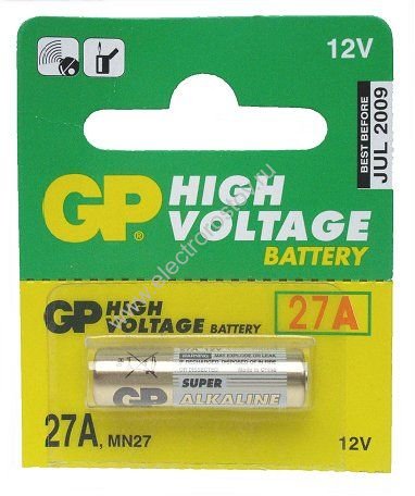 Батарейка LR 27A, 7.7*28.0, 12V, GP